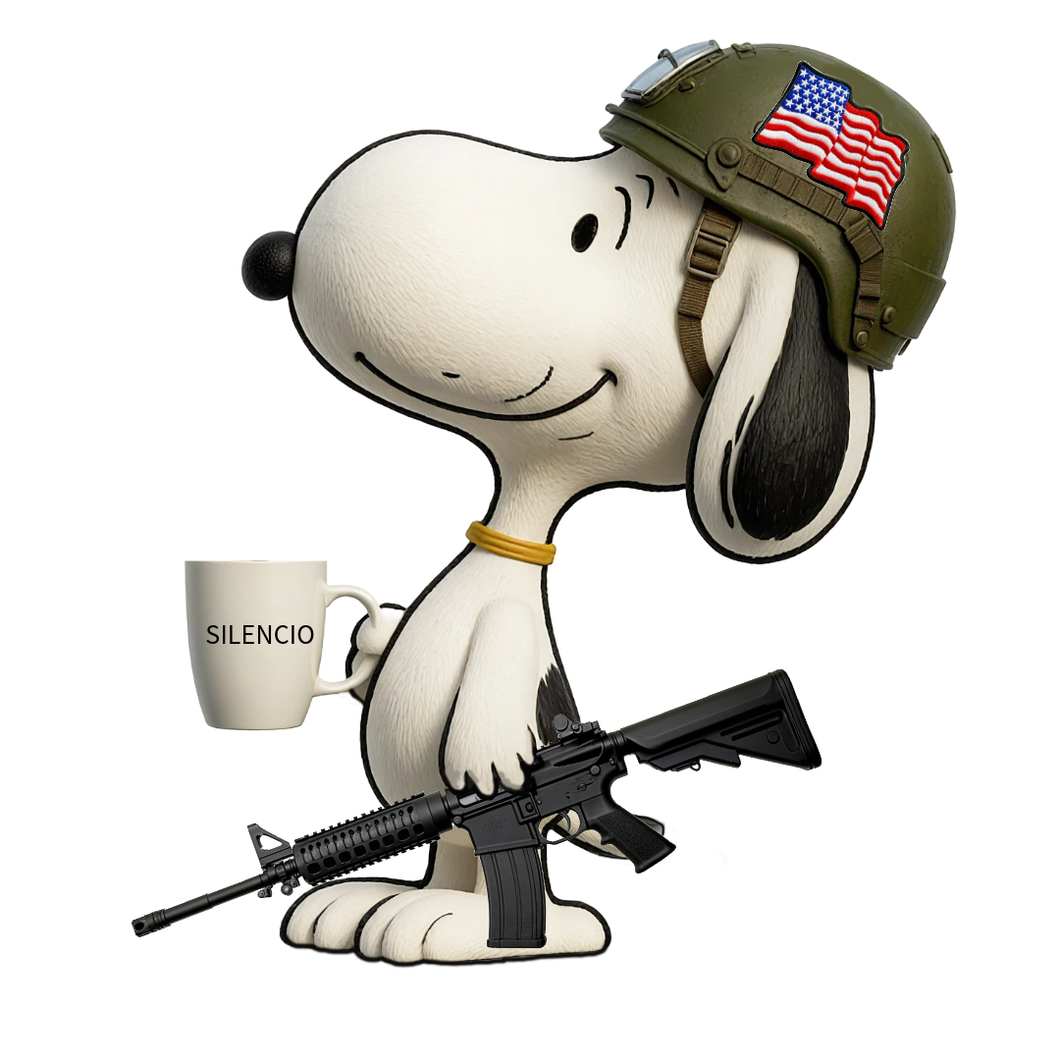 Sticker Snoopy Military Rifle 2.5